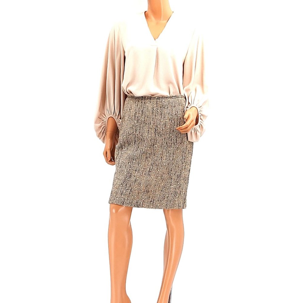 Prada Wool Pastel Colored Wool Tweed Skirt